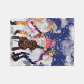 Kerst Gnome Muziek Band Fleece Deken (Voorkant (Horizontaal))