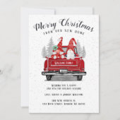 Kerst Gnome Paar  Rode Vrachtwagen Verhuizen Aankondiging (Voorkant)