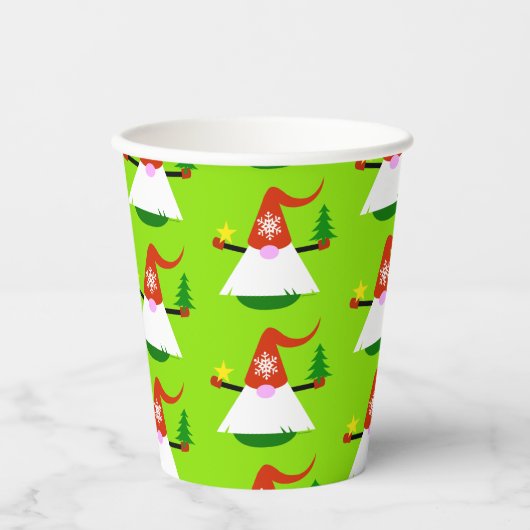 Kerst Gnome Paper Party Cups Papieren Bekers (Voorkant)