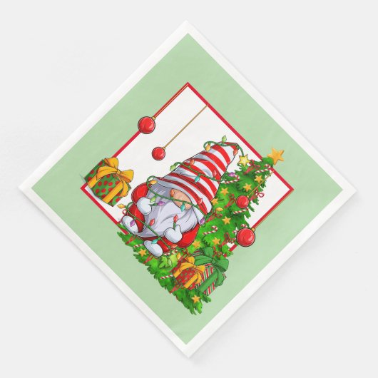 Kerst Gnome Papier servet (Hoek)