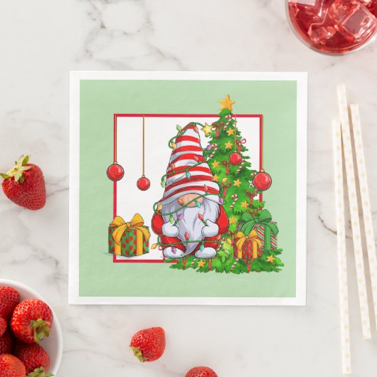 Kerst Gnome Papier servet (Insitu)