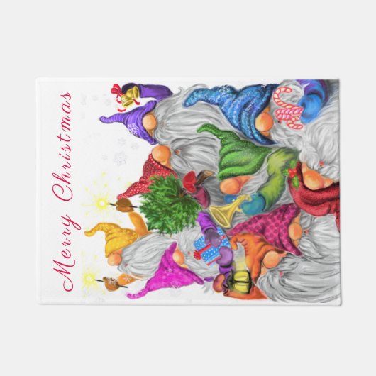 Kerst Gnome Party Grappige Deurmat (Voorkant)