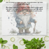 Kerst Gnome Rode Waterverf Recept Keepsake Theedoek (Gevouwen)