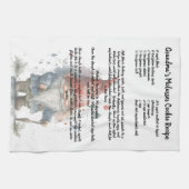 Kerst Gnome Rode Waterverf Recept Keepsake Theedoek (Horizontaal)