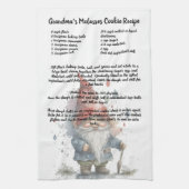 Kerst Gnome Rode Waterverf Recept Keepsake Theedoek (Verticaal)