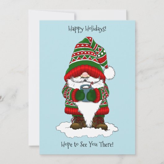 Kerst Gnome Rood Groen Schattige Kaart (Achterkant)