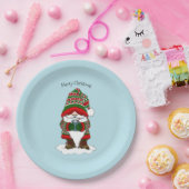 Kerst Gnome Rood Groen Schattige Papieren Bordje (Feest)