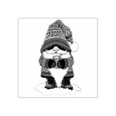 Kerst Gnome Rood Groen Schattige Rubberstempel (Afrduk)