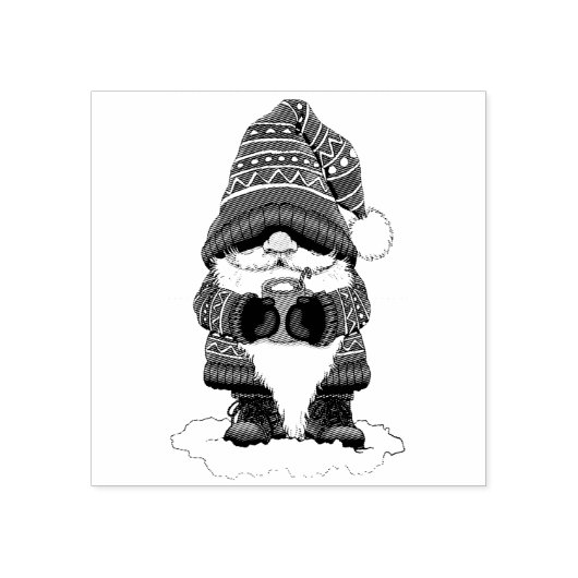 Kerst Gnome Rood Groen Schattige Rubberstempel (Afrduk)