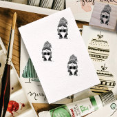 Kerst Gnome Rood Groen Schattige Rubberstempel