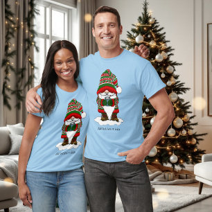 Kerst Gnome Rood Groen Schattige T-shirt