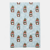 Kerst Gnome Rood Groen Schattige Theedoek (Verticaal)