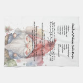 Kerst Gnome Rood Pet Waterverf Recept Theedoek (Horizontaal)