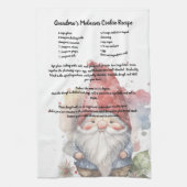 Kerst Gnome Rood Pet Waterverf Recept Theedoek (Verticaal)