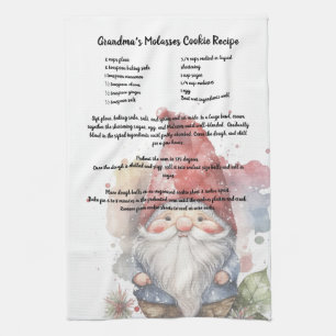 Kerst Gnome Rood Pet Waterverf Recept Theedoek