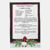 Kerst Gnome Rood Zwart Plaid Recept aandenken Theedoek (Verticaal)