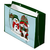 Kerst Gnome Sneeuwman Schattige Groot Cadeauzakje (Voorkant Gekanteld)