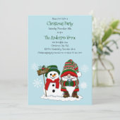 Kerst Gnome Sneeuwman Schattige Kaart (Staand voorkant)