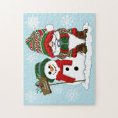 Kerst Gnome Sneeuwman Schattige Legpuzzel (Verticaal)