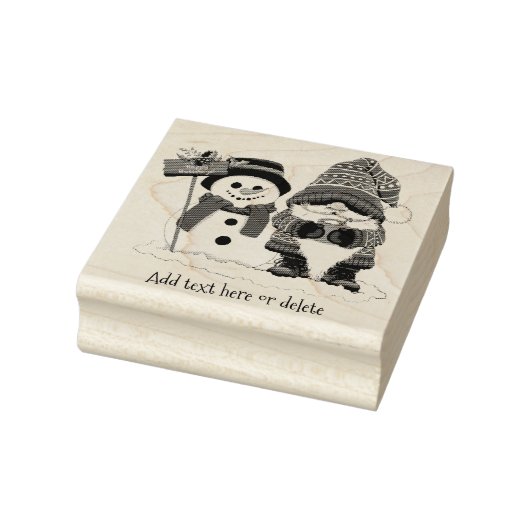 Kerst Gnome Sneeuwman Schattige Rubberstempel (Stempel)