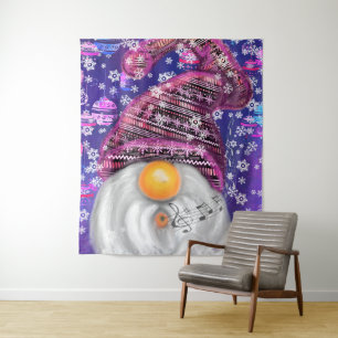 Kerst Gnome Tapestry Wandkleed