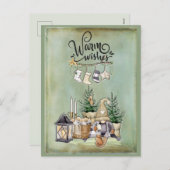 Kerst Gnome Warm Wensen Groet Feestdagenkaart (Voorkant / Achterkant)