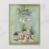 Kerst Gnome Warm Wensen Groet Feestdagenkaart (Voorkant)