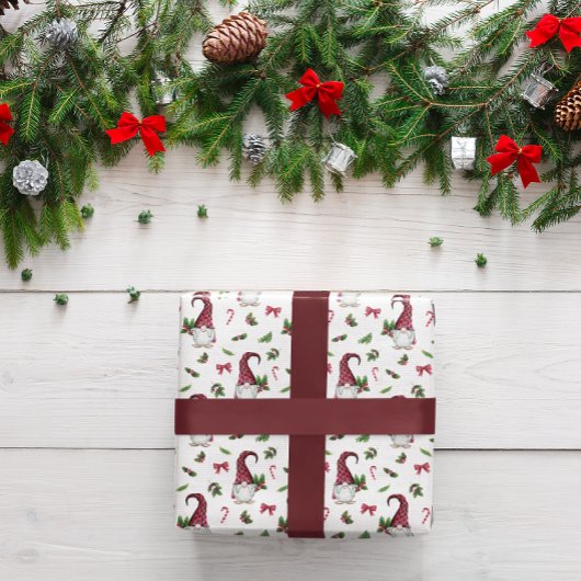 Kerst Gnome Wrapping Papier Set van 3 Inpakpapier Vel
