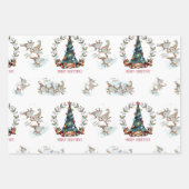 Kerst Gnome Wrapping Papier Set van 3 Inpakpapier Vel (Voorkant)