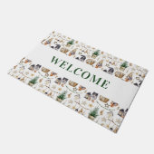 Kerst gnomen boerderij huis deurmat (Schuin)