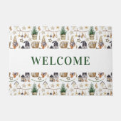 Kerst gnomen boerderij huis deurmat (Voorkant)