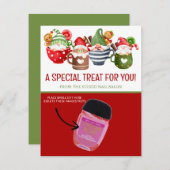 Kerst Gnomen, Cacao Gepersonaliseerde Gifting Kaar Kaart (Voorkant / Achterkant)