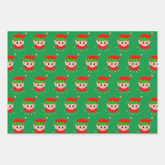 Kerst Gnomen & Elfen Inpakpapier (Voorkant 2)