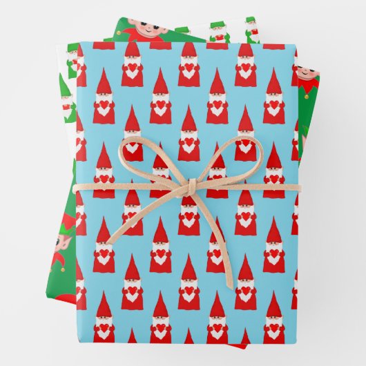 Kerst Gnomen & Elfen Inpakpapier (In situ)