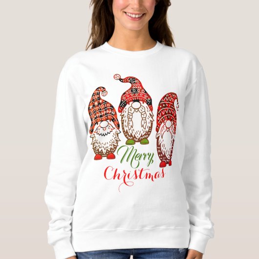 Kerst Gnomen Graphic, Santa's Helper Print Trui (Voorkant)