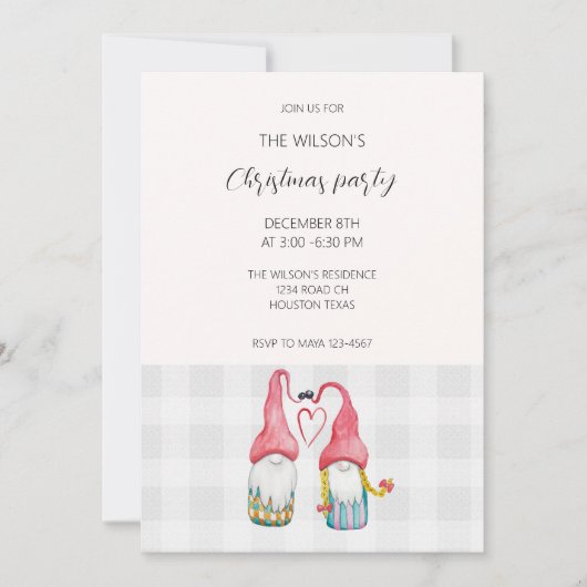 Kerst Gnomen In Liefde Waterverf Monogram (Voorkant)