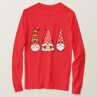 Kerst Gnomen Lange Mouw T-shirt