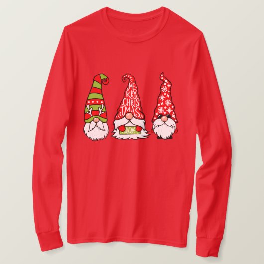 Kerst Gnomen Lange Mouw T-shirt (Design voorkant)