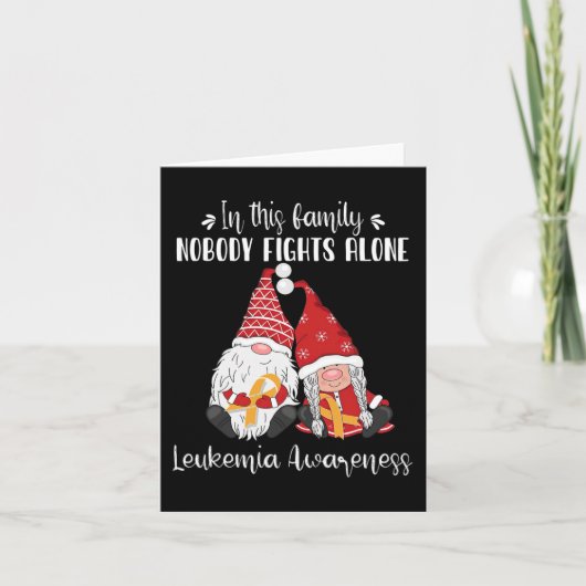 Kerst Gnomen Leukemie Bewustzijn Kaart (Voorkant)