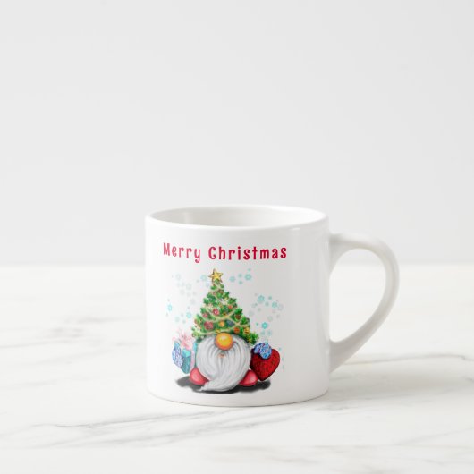 Kerst Gnomen met Gift Espresso Cup Kop (Rechts)