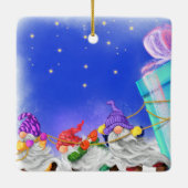 Kerst Gnomen met Gift Kerst Ornament (Achterkant)