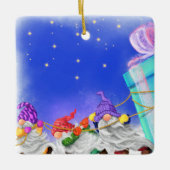 Kerst Gnomen met Gift Kerst Ornament (Voorkant)