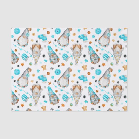 Kerst Gnomen met Leuke Rustieke Decoraties Tissuepapier (Voorkant)