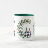 Kerst Gnomen op Holly Berry Twig Mok (Midden)