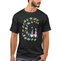 Kerst Gnomen op Holly Berry Twig T-shirt