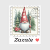 Kerst  Gnomen Postzegels Sticker (Vel)