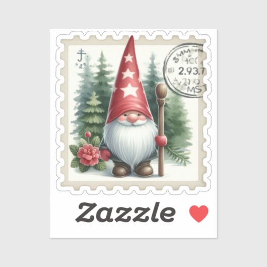 Kerst Gnomen Postzegels Sticker (Vel)