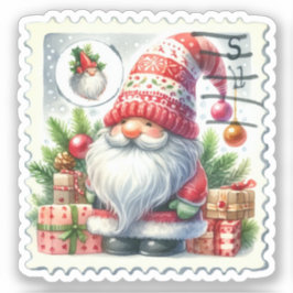 Kerst  Gnomen Postzegels Sticker