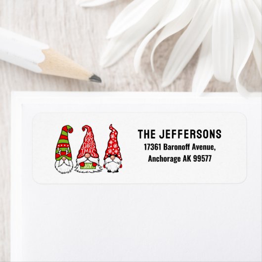 Kerst Gnomen Retouradres Etiket (Insitu)
