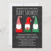 Kerst Gnomen Schattige Baby shower Uitnodiging (Voorkant)